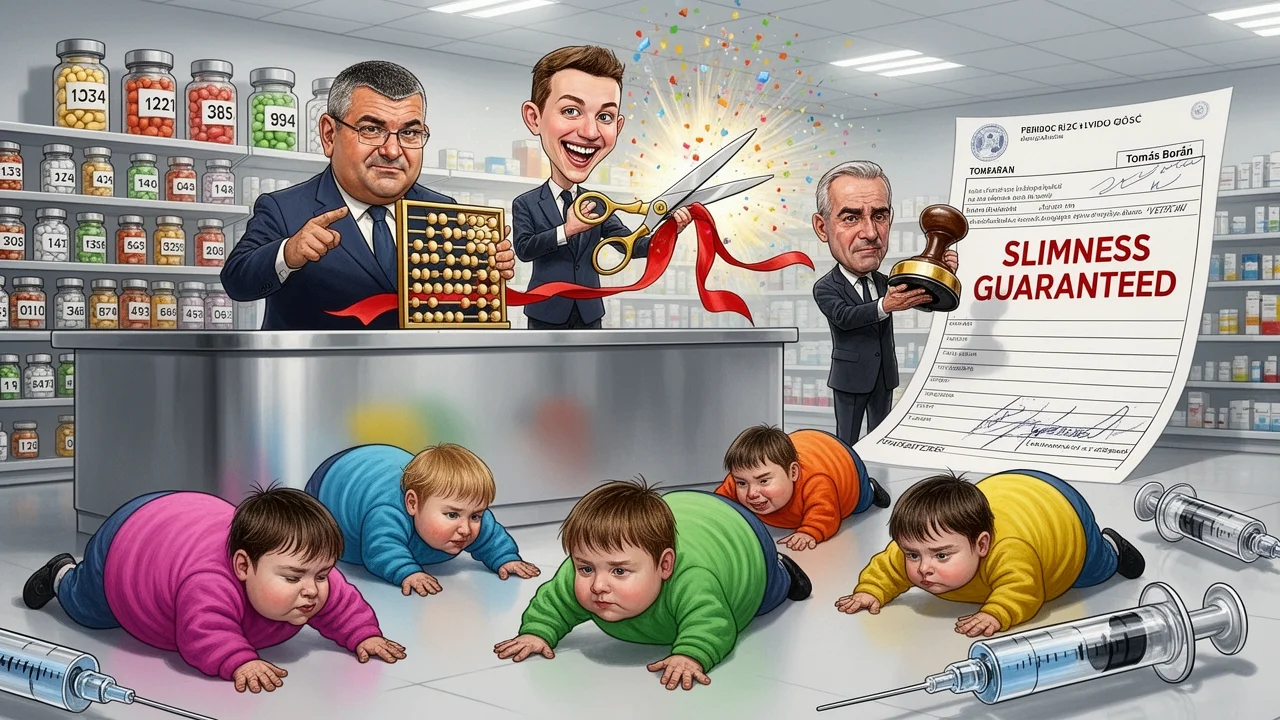 Cover art: Vojtěch a Babiš vyléčí dětskou obezitu drahými injekcemi