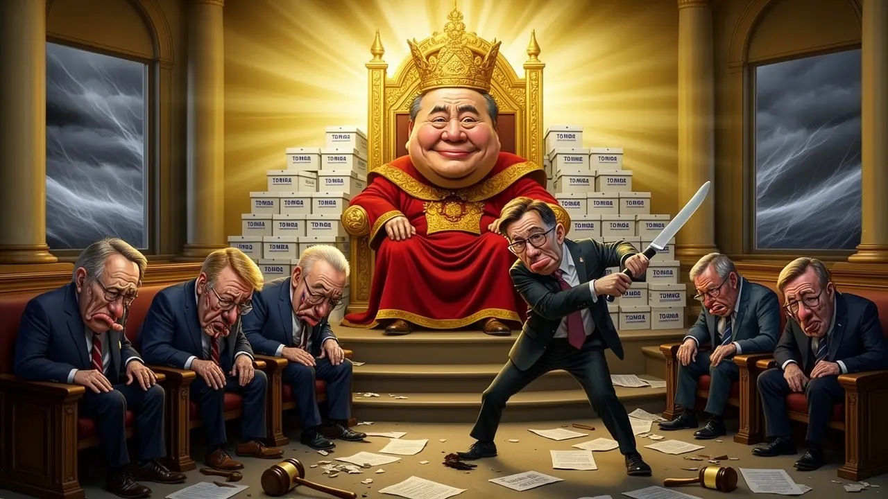 Cover art: Tomio se směje, Fiala v koutě