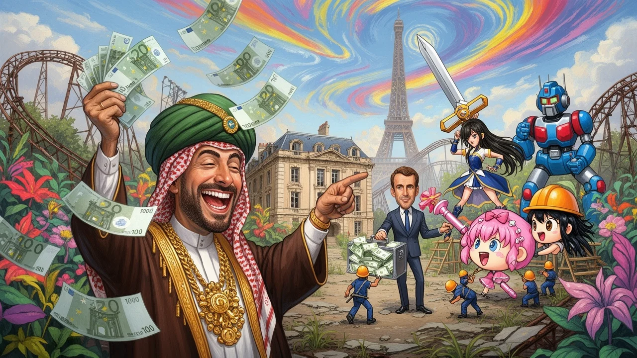 Cover art: Saúdský princ zachrání pařížský park manga kouzlem