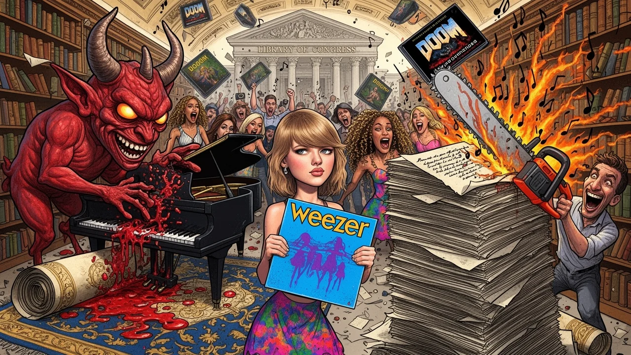 Cover art: Peklo z Doomu děsí slavnou Knihovnu Kongresu