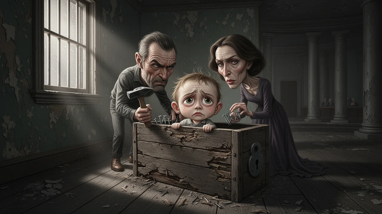 Cover art: Rodičovská láska zavřená v krabici ze dřeva