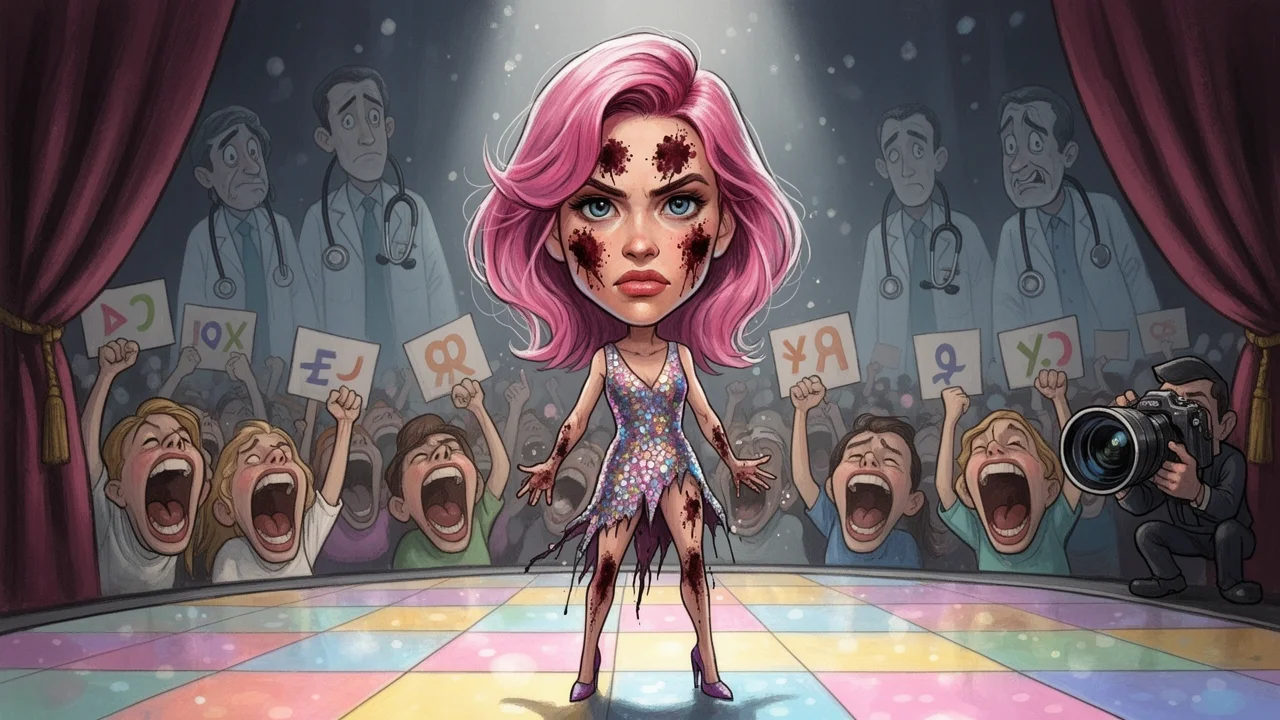 Cover art: Růžová SuperStar tančí na hraně a tají velké trable