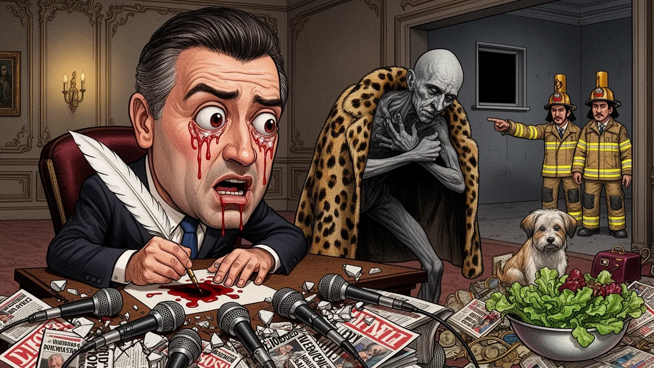 Cover art: Tragédie v leopardím kožichu na schodech showbyznysu