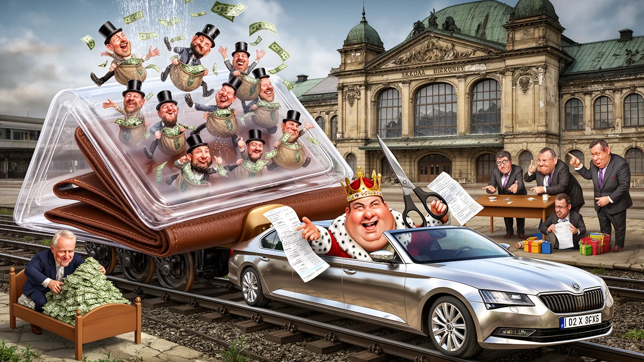 Cover art: Dvacet šest mudrců za miliony tlumí skřípot kolejí