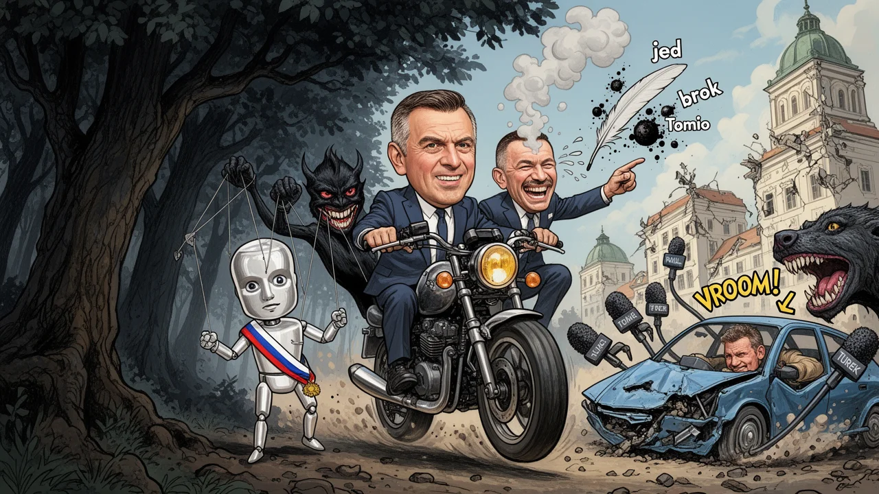 Cover art: Generál s marketingem a ministr, co rád túruje motor