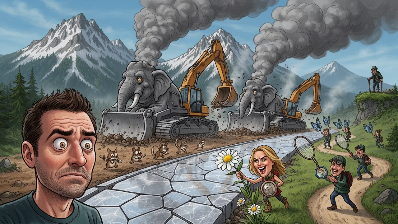 Cover art: Jak ochránit hory bagrem aneb dálnice za miliony