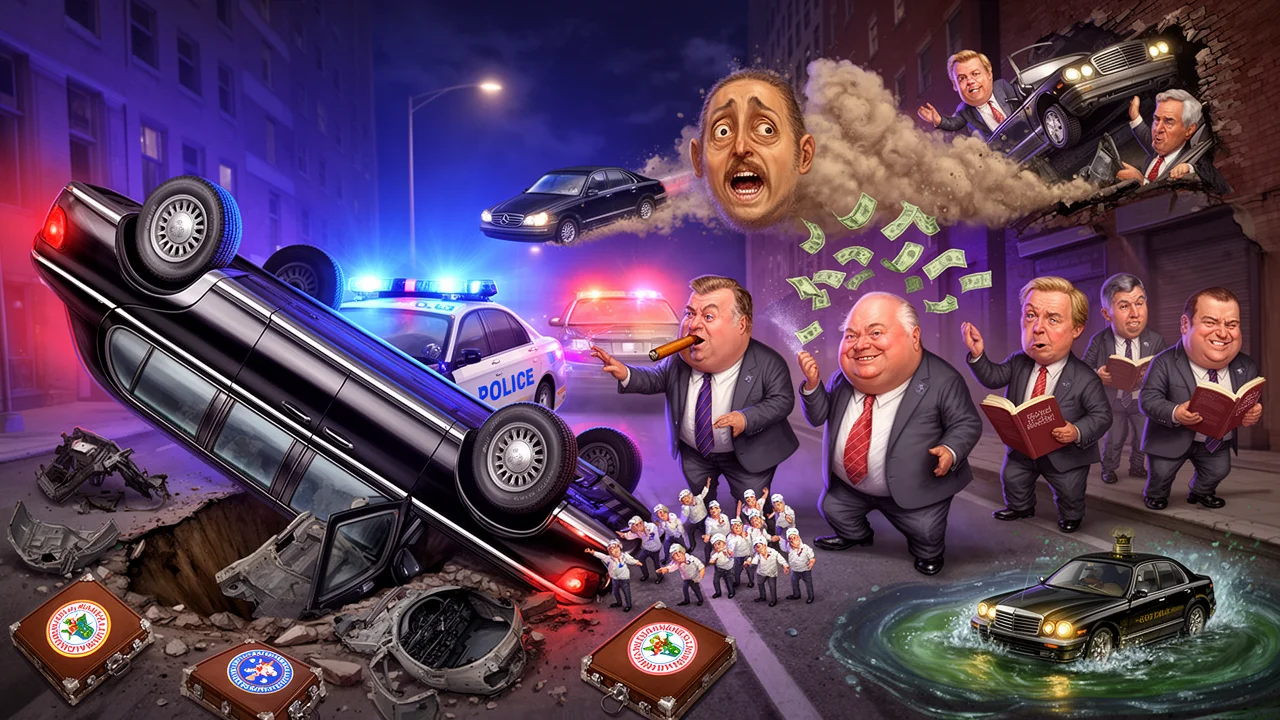 Cover art: Rychlá jízda mocných končí na pražské střeše