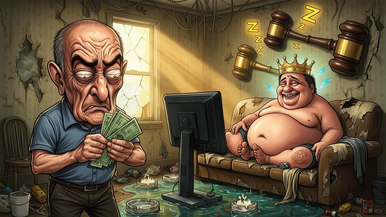 Cover art: Vítejte v ráji dlužníků, kde majitel nemá žádná práva