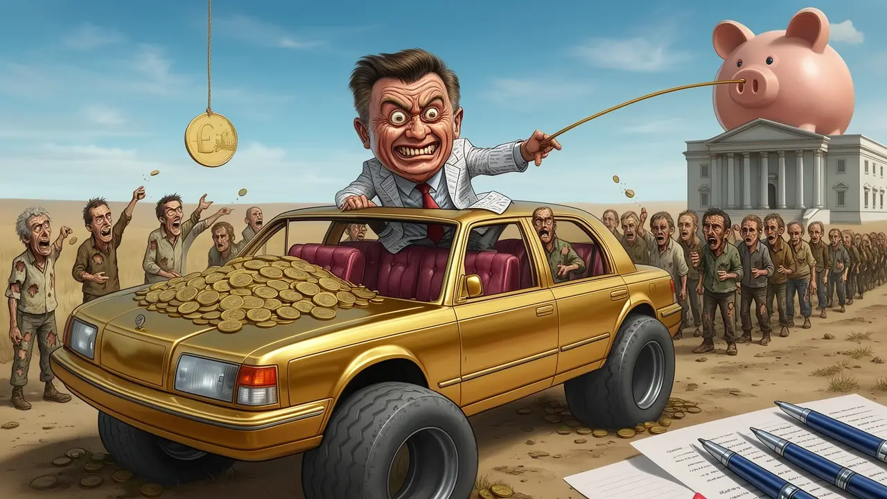 Cover art: Chudý stát zase zaplatí cizí luxusní hračky