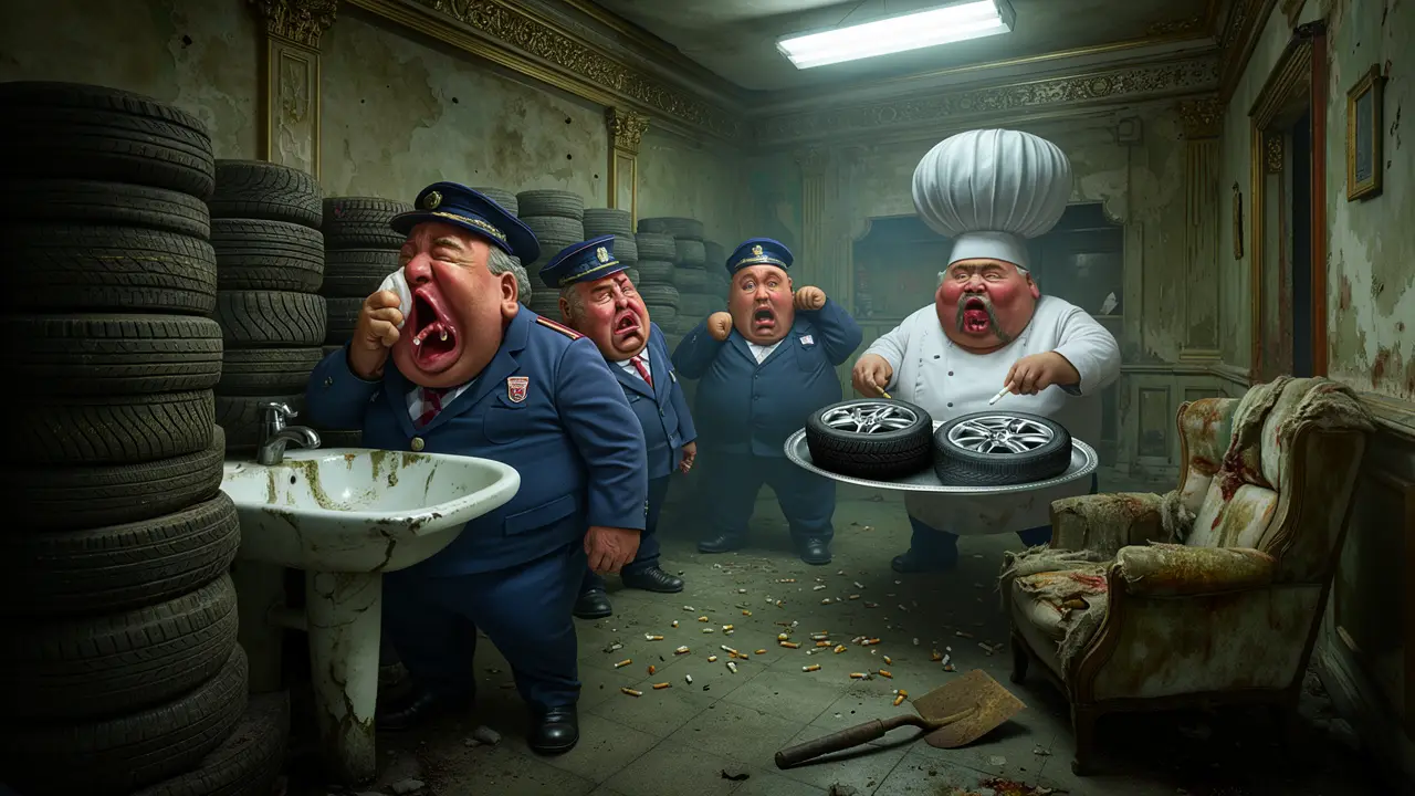 Cover art: Lázeňské menu nabízí pneumatiky a odér z pisoáru