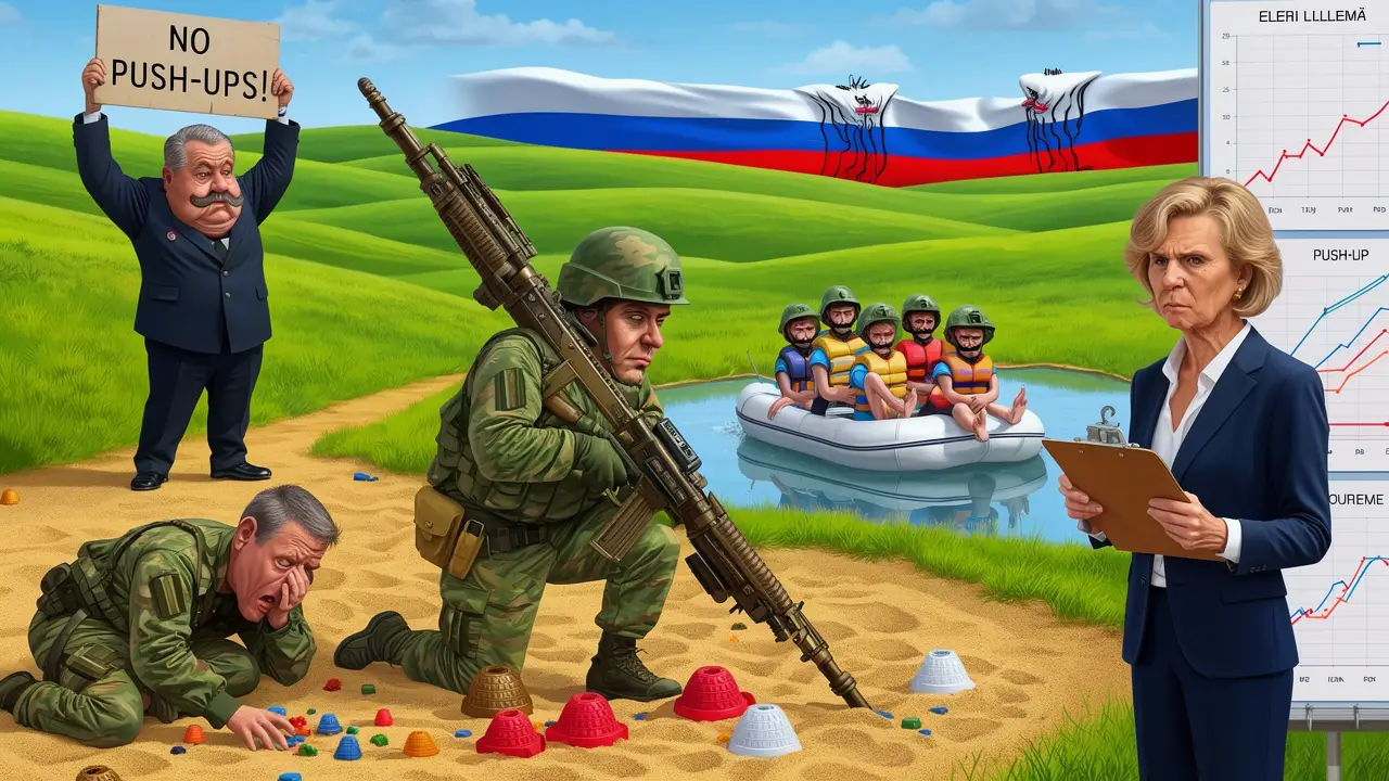 Cover art: Drsná vojna, kde letos brancům zakázali cvičit kliky