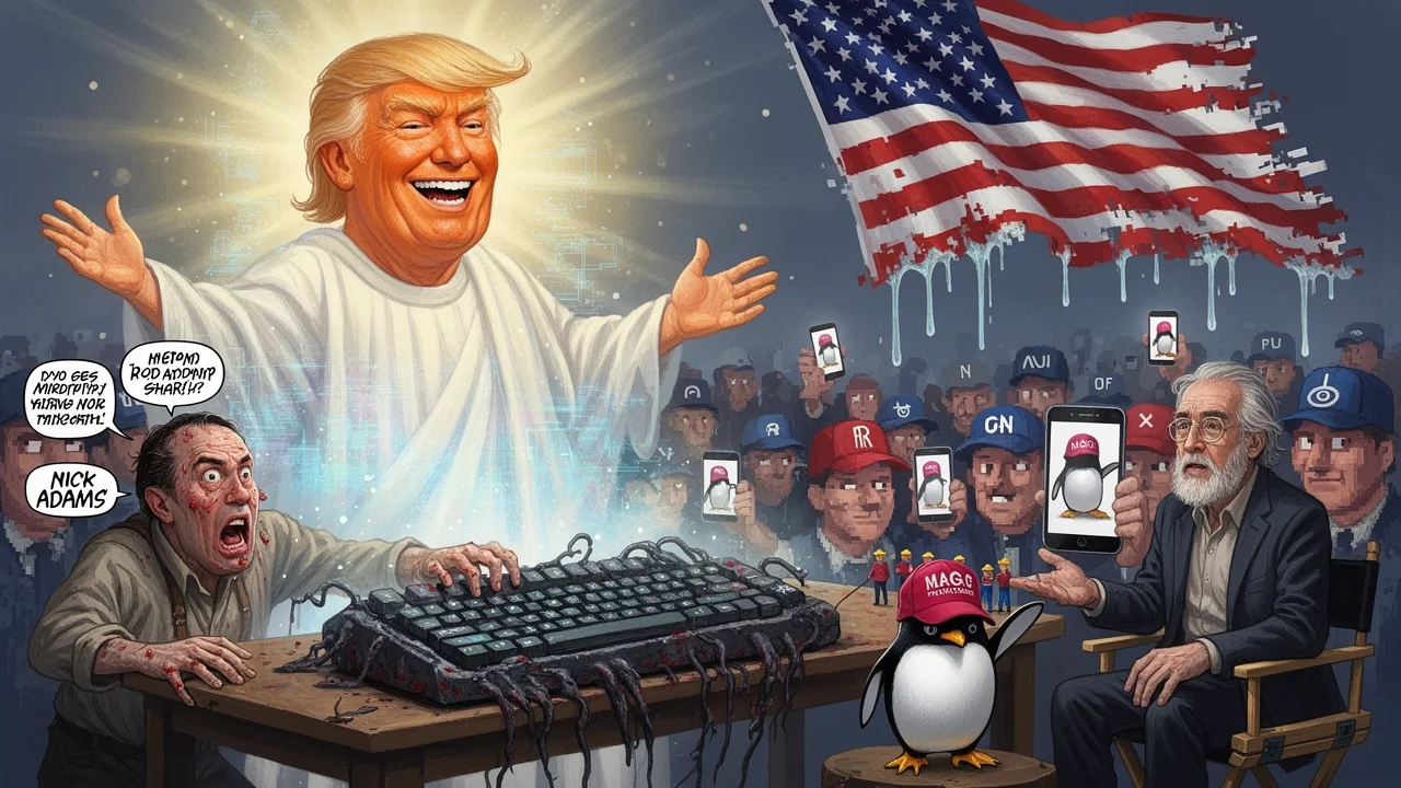 Cover art: Svatý obrázek s tučňákem na cestě do pekel
