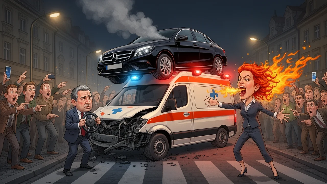 Cover art: Velký poslanec, těžký Mercedes a naštvaná herečka