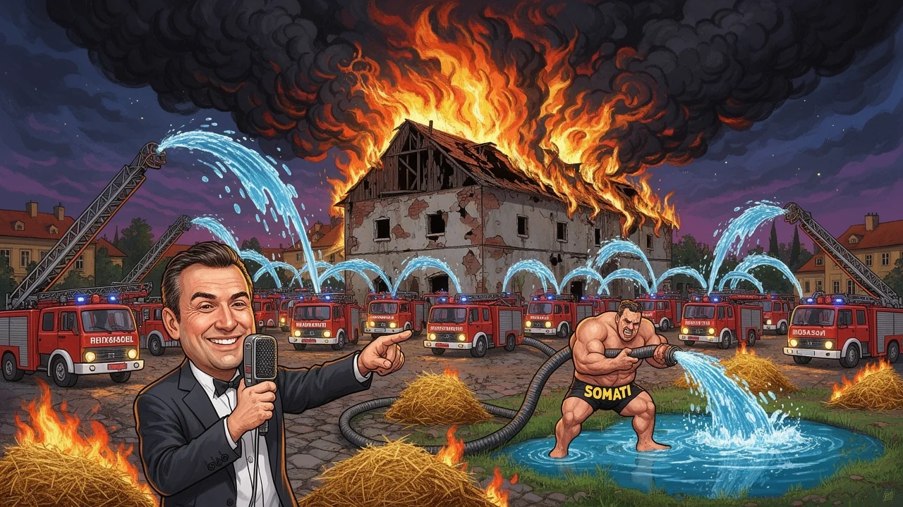 Cover art: V ulici K Dýmači hoří starý špýchar plný slámy