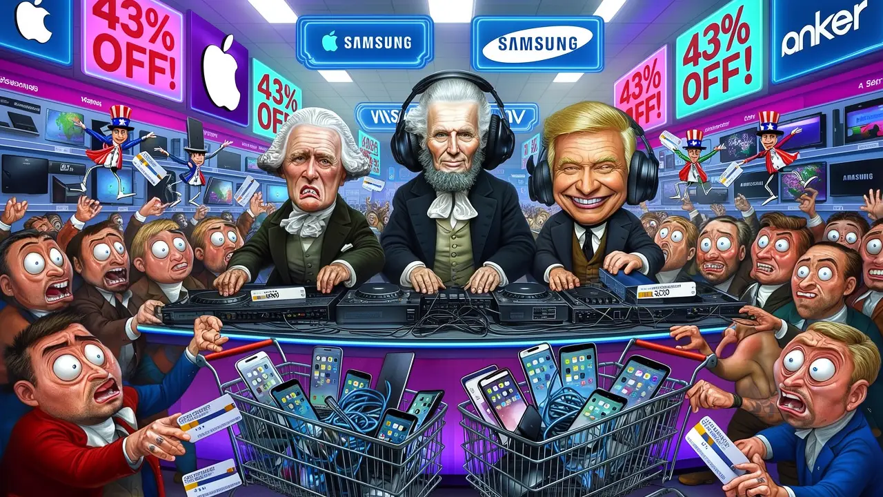 Cover art: Když Washington prodává sluchátka a Lincoln nabíječky