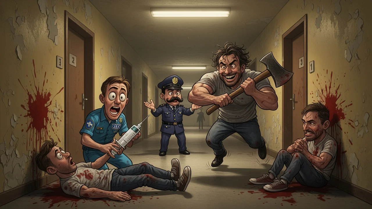Cover art: Krvavá noc v Kunraticích aneb Když sanitáři dojdou nervy