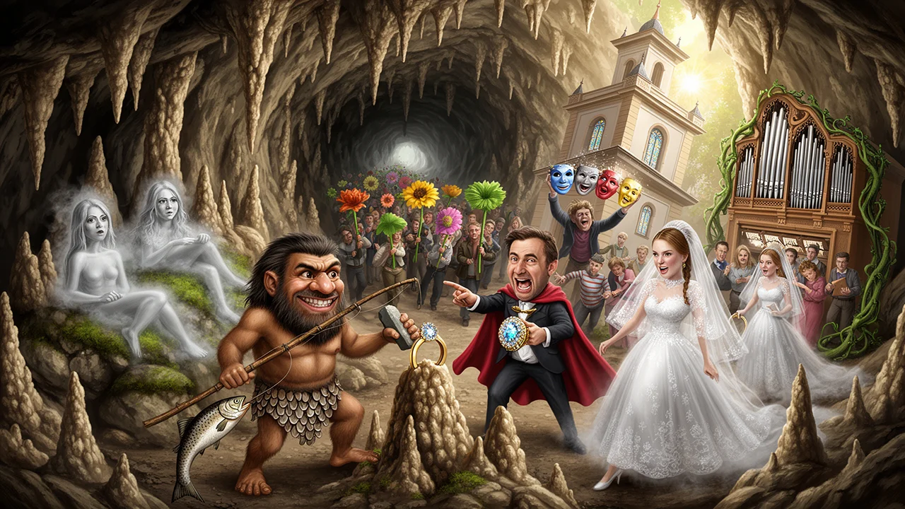 Cover art: Třetí svatba v jeskyni mezi pravěkými křídly