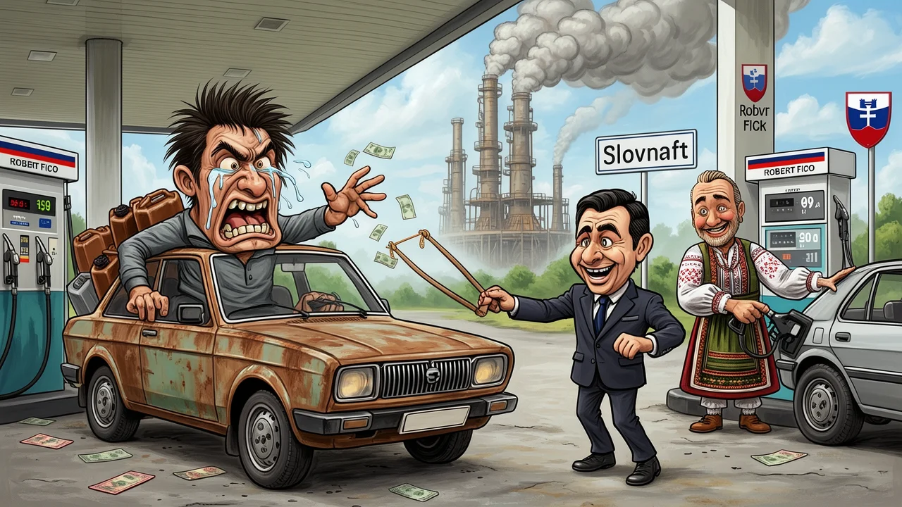 Cover art: Fico mění ceny nafty, český řidič doplakal