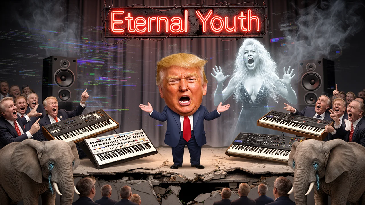 Cover art: Mládí z počítače a tvrdý synthpopový zákaz