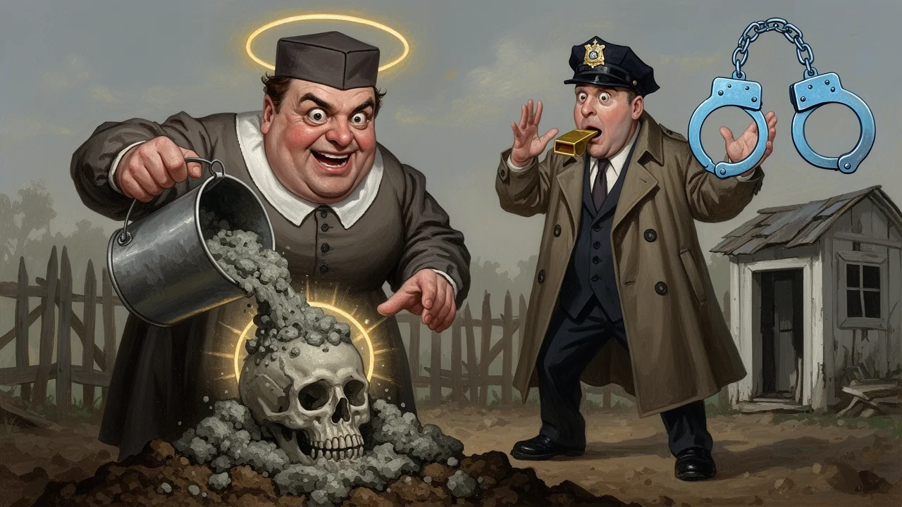 Cover art: Zloděj chtěl světici v řece, policie rozbila beton