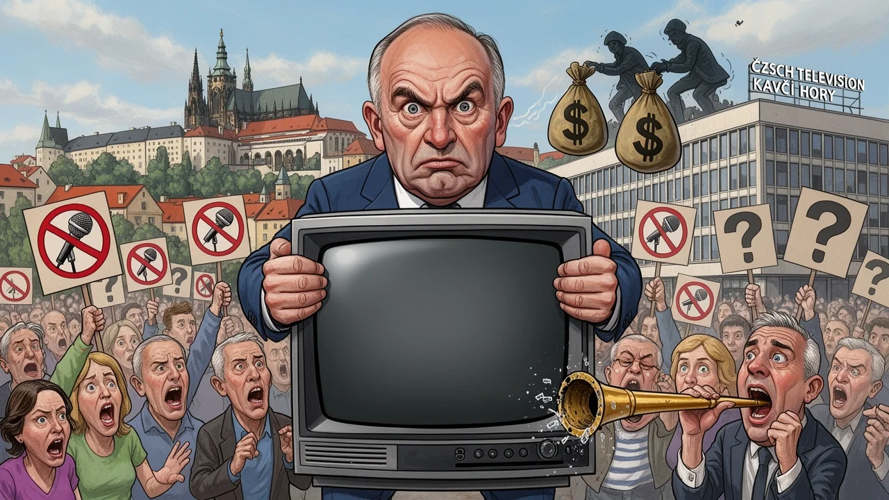 Cover art: Miliarda v tahu a na Kavčích horách zhasnou