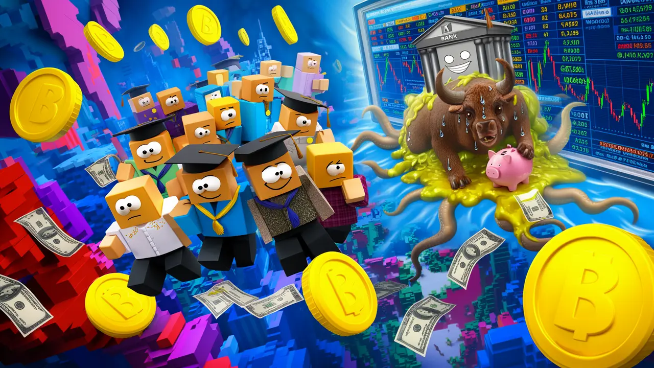 Cover art: Když bankéř zahodí kravatu a skáče v Robloxu