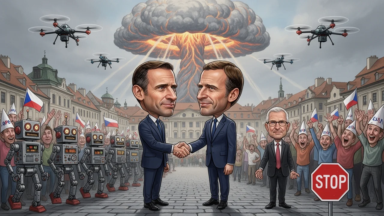 Cover art: Robotický prapor a jaderný deštník pro premiéra