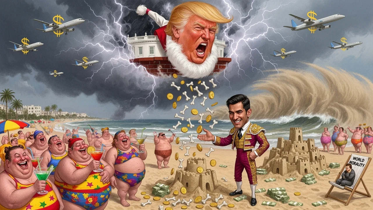 Cover art: Turisté hledají klid, Trump zuří a Sánchez inkasuje