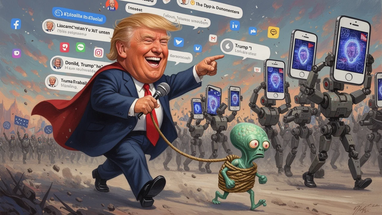 Cover art: Spoutaný mimozemšťan jako hlavní tahák prezidenta