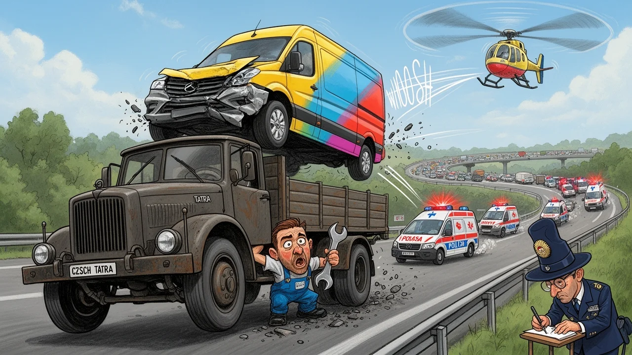 Cover art: Opravuj Tatru vleže na dálnici, dodávka ti napoví