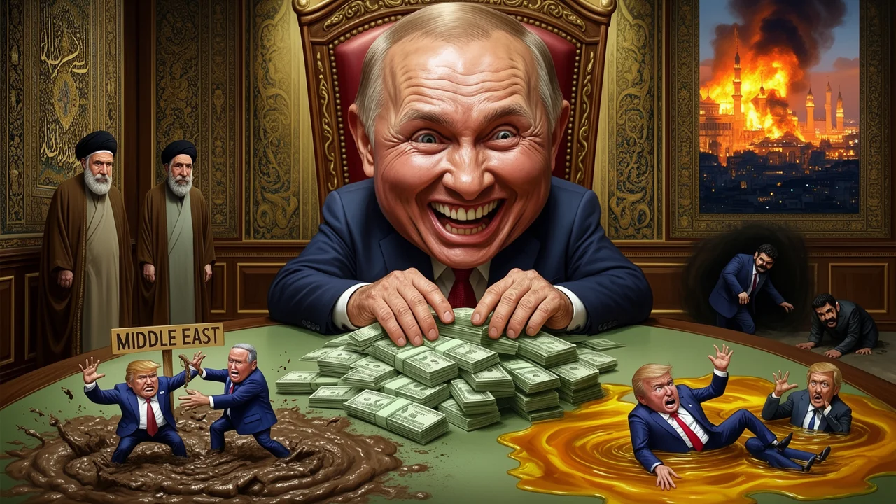 Cover art: Absurdní divadlo, ve kterém cizí válka tvoří zisky