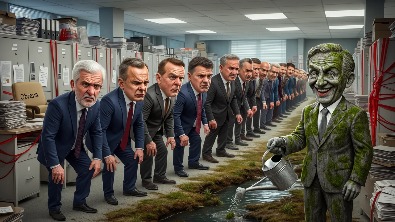 Cover art: Neviditelný náměstek hlídá své prázdné křeslo