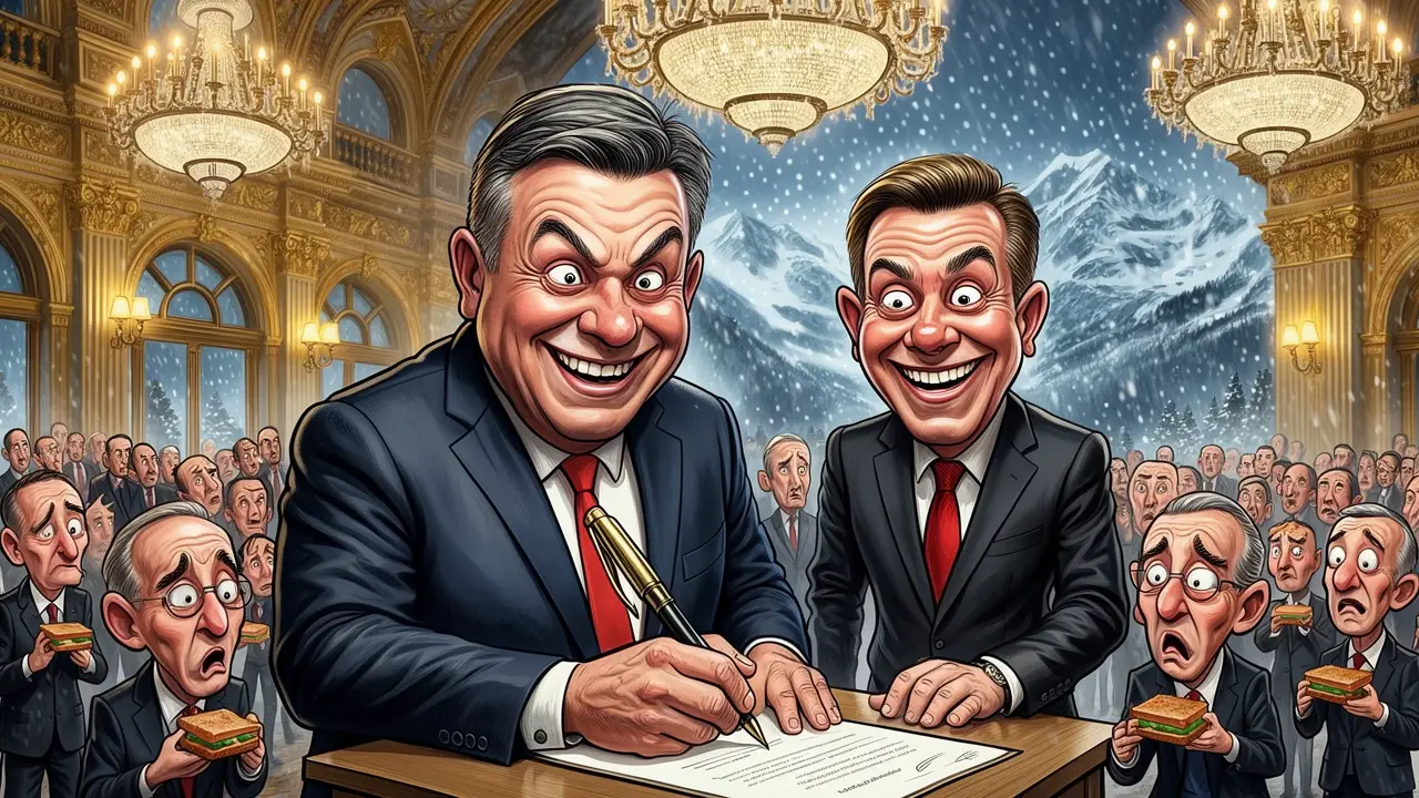 Cover art: Trumpisti na sněhu v Davosu
