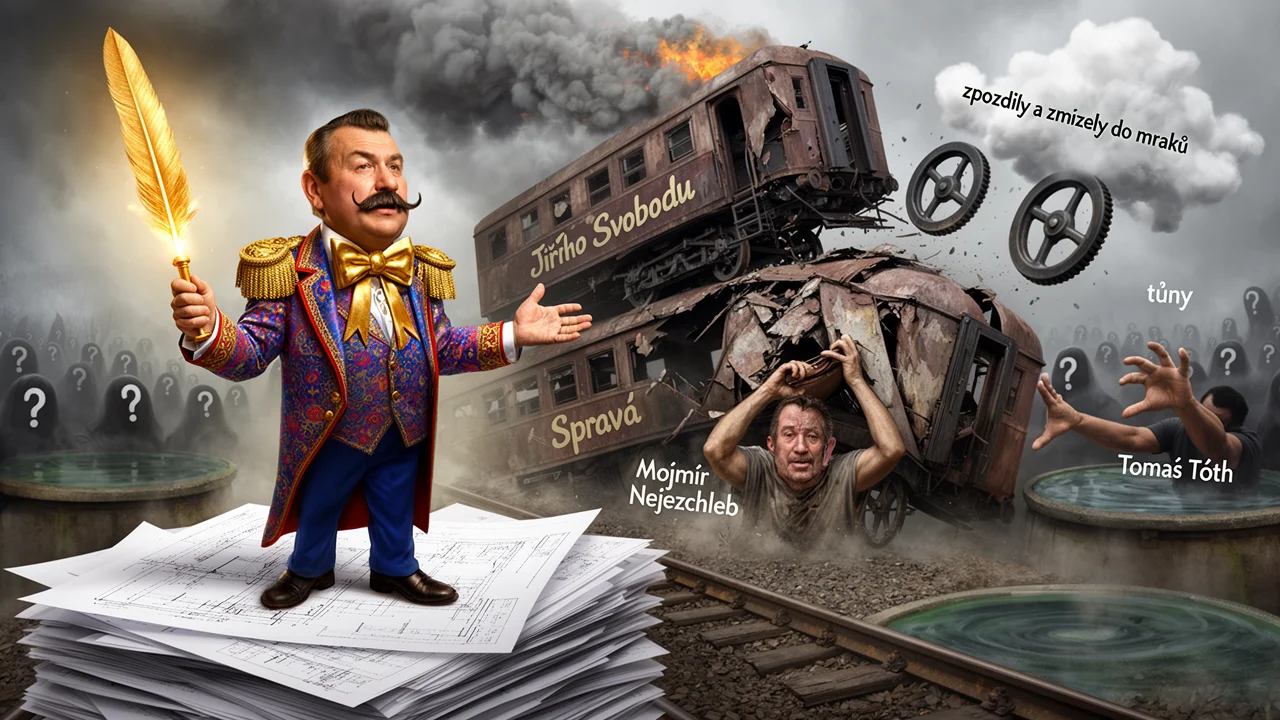 Cover art: Falešný generál diriguje prázdné vlaky z čekárny
