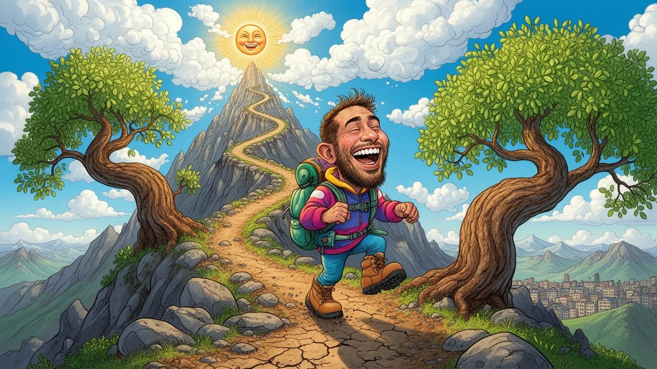 Cover art: Sbalený batoh pod modrou oblohou