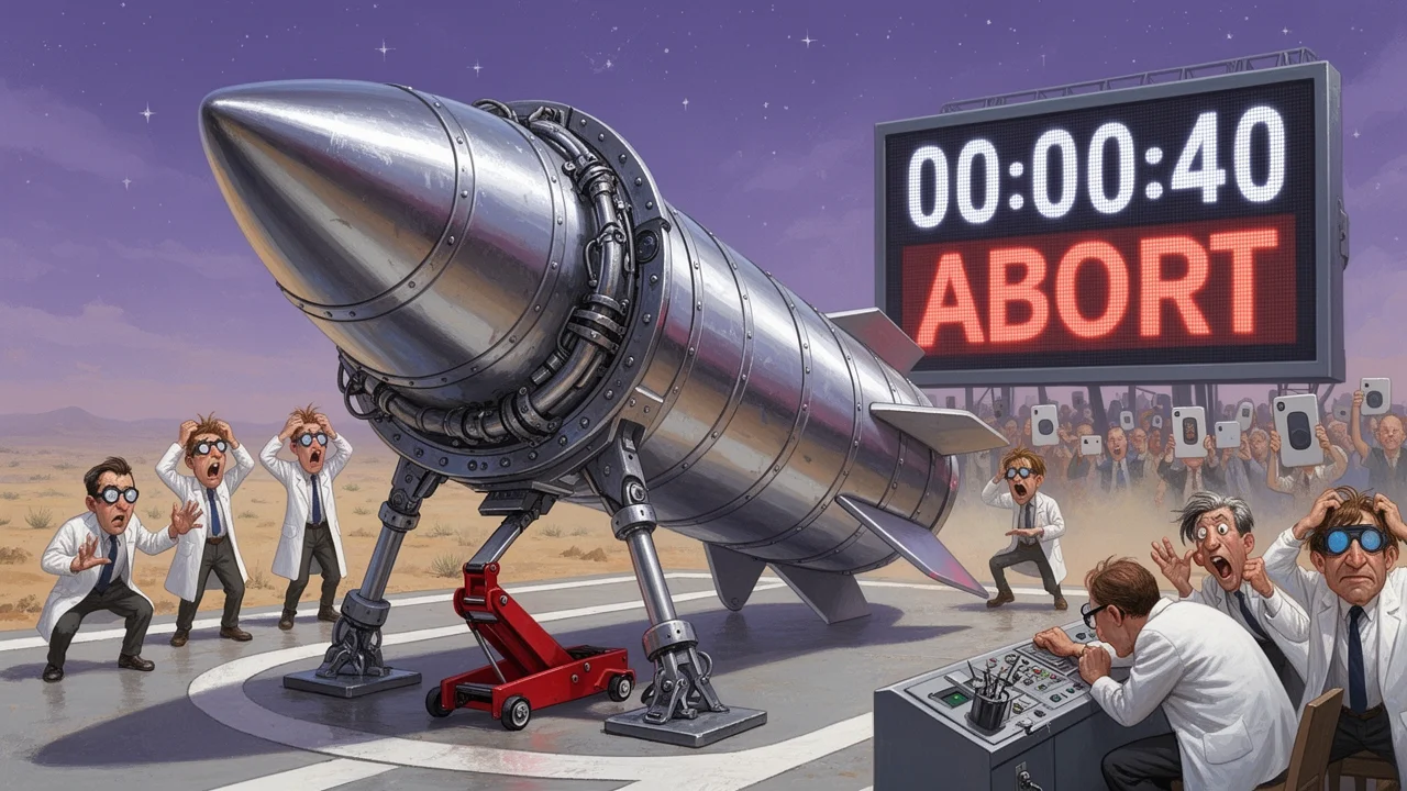 Cover art: Největší raketa světa na zemi zůstala, start se odkládá