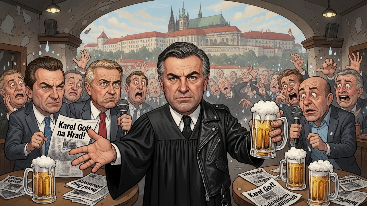 Cover art: Právní rocker tlačí božského Karla na Hrad