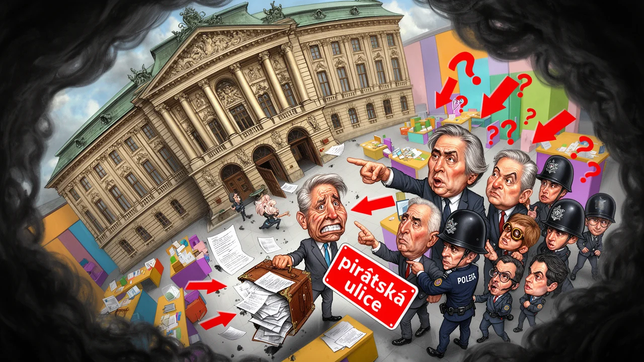 Cover art: Dva zadržení a kupa bláta na pražském magistrátu