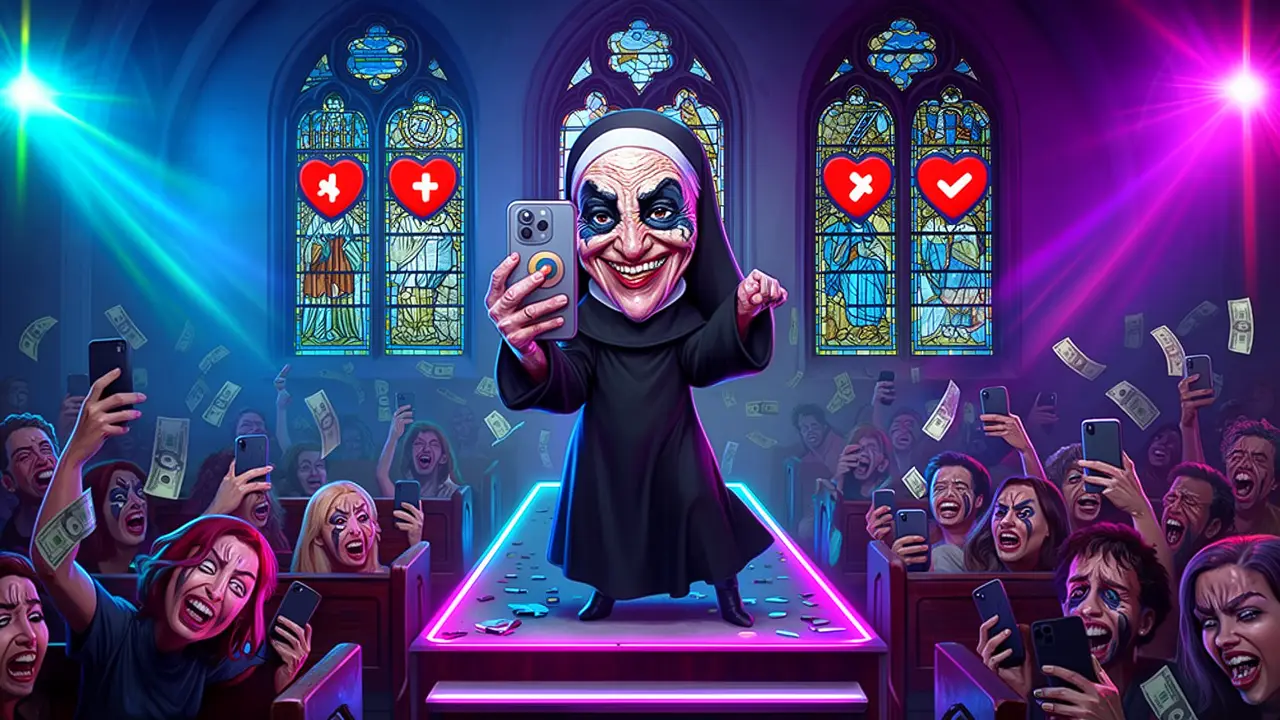 Cover art: Svatá žena na síti, která pobláznila svět a muži ji prosí o