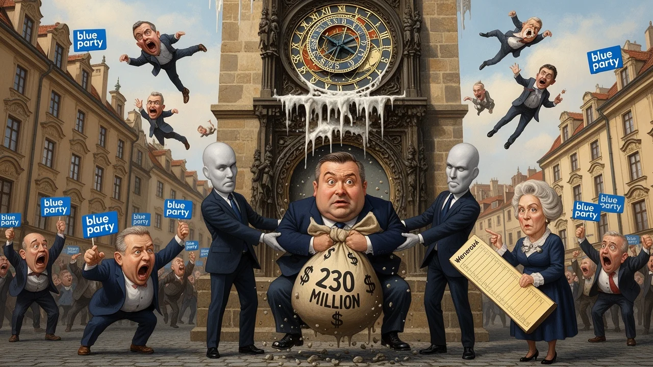 Cover art: Konec velkého vůdce v centru Prahy, modrá karta dostala