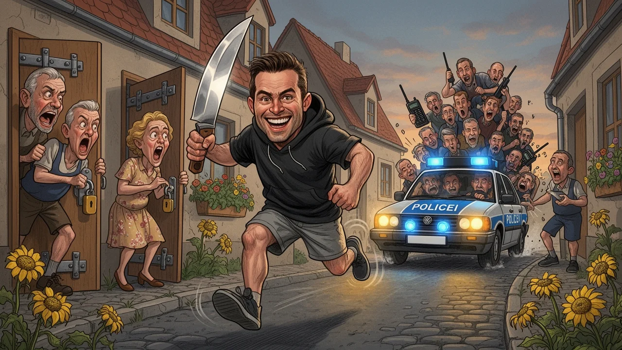 Cover art: Muž s nožem v ulici U Tvrze rozrušil celý Děčín