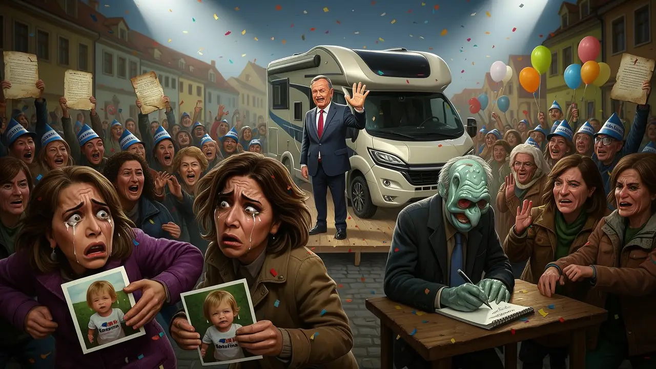 Cover art: Slzy matek ve stínu volebního karavanu