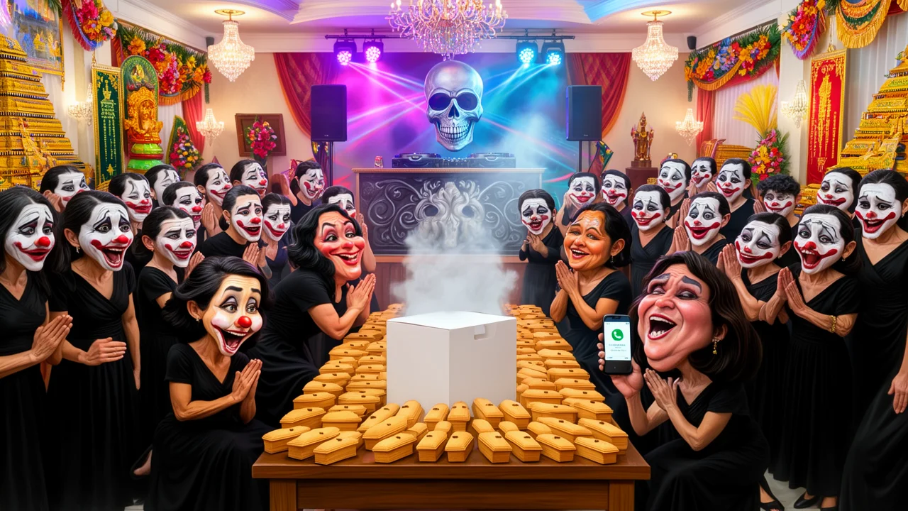 Cover art: Skandální party, kde končí Mínin popel rovnou v dezertu