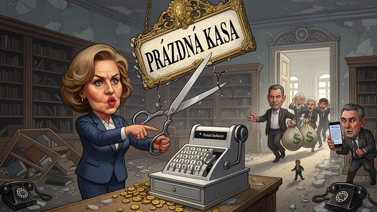 Cover art: Knihovna bez jména a velký úprk slavných sponzorů