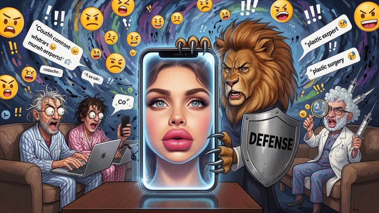 Cover art: Rozzuřená lvice brání rty své slavné dcery