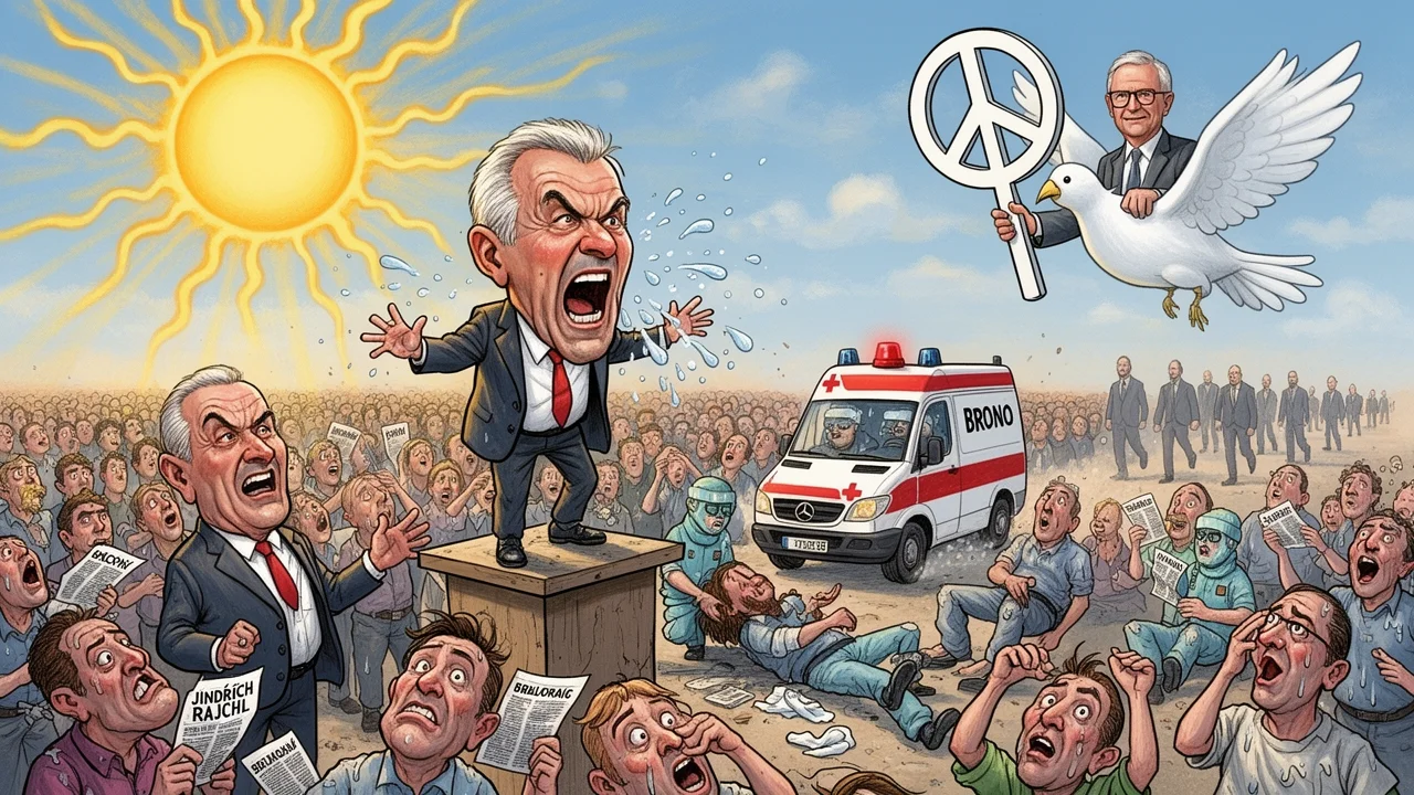 Cover art: Zeman v brutálním vedru křičí na sudetské Němce