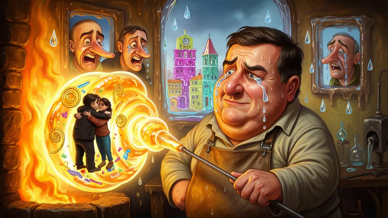 Cover art: Sklář, který mění smutný popel v krystalickou krásu