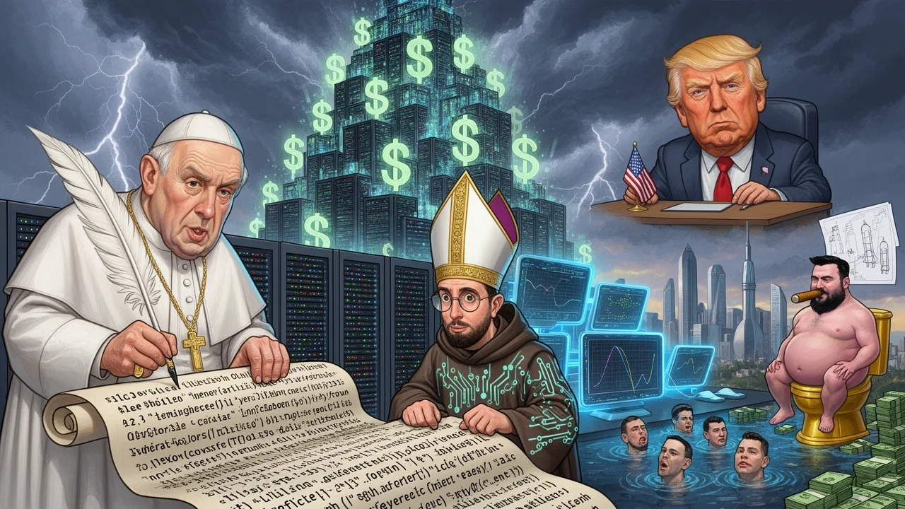 Cover art: Svatý otec krotí křemík v nové babylonské věži