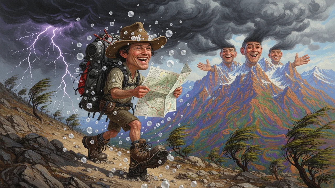 Cover art: S sbaleným batohem pod letní bouřkovou oblohou