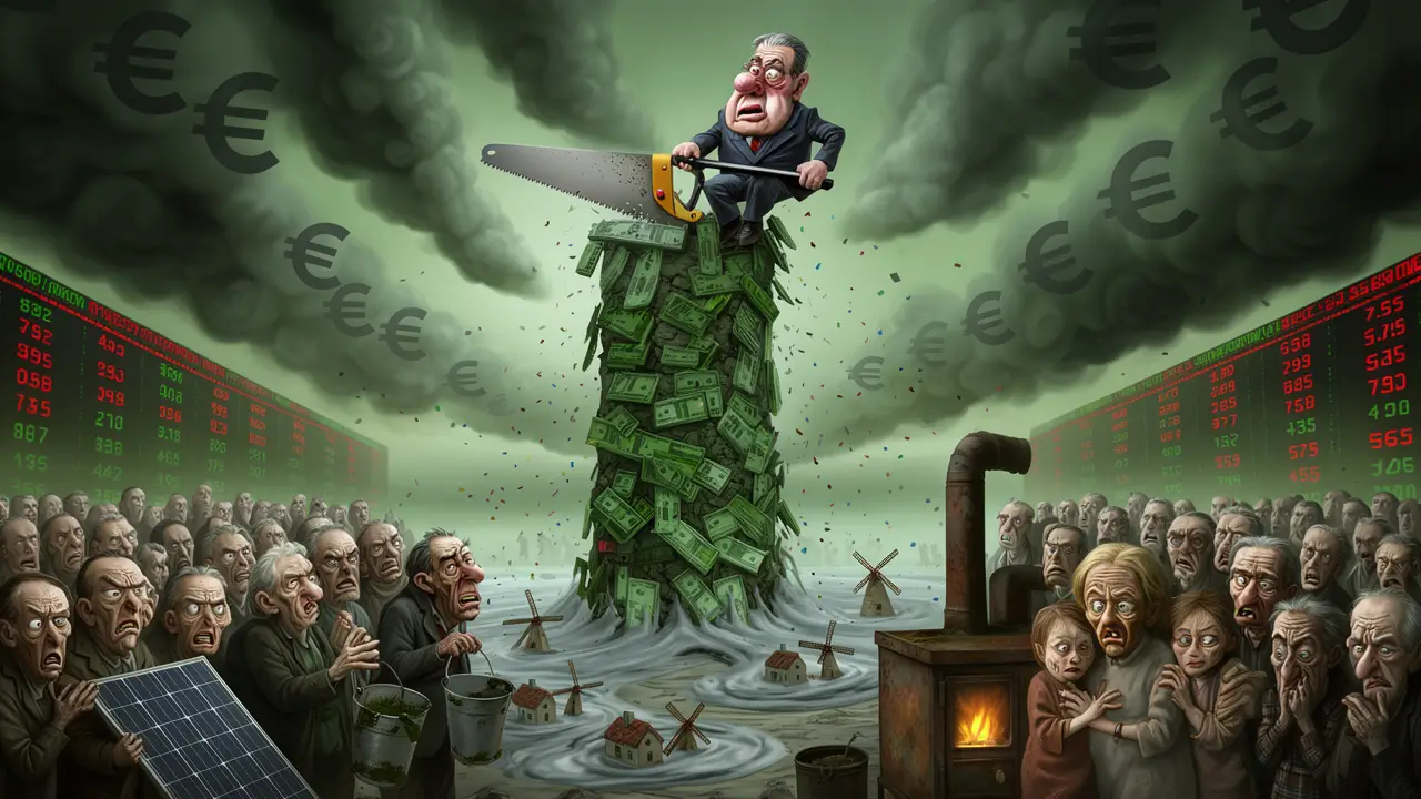 Cover art: Zelený sen se rozplývá, když v kase chybí miliardy